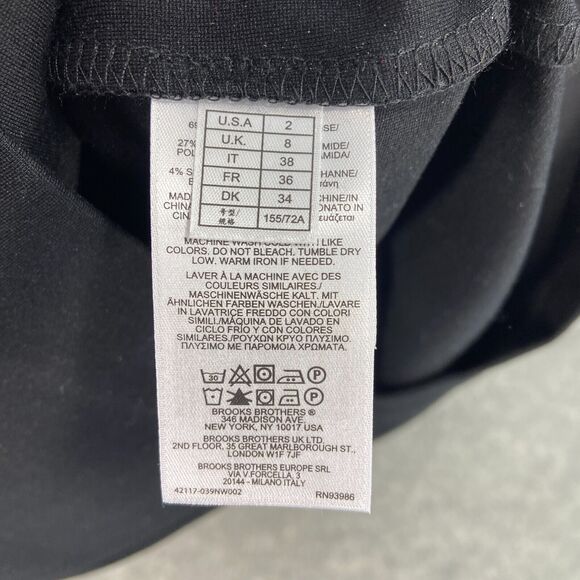 Brooks Brothers Womens Long Sleeve Sheath Dress Black Size 2 - Picture 7 of 11